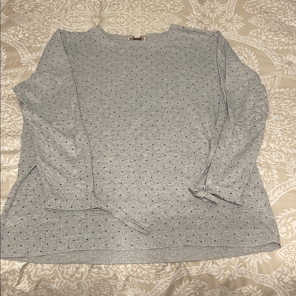 Gray Polka Dot Top